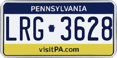 PA license plate LRG3628