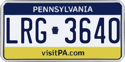 PA license plate LRG3640