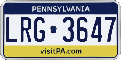 PA license plate LRG3647