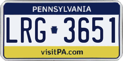 PA license plate LRG3651