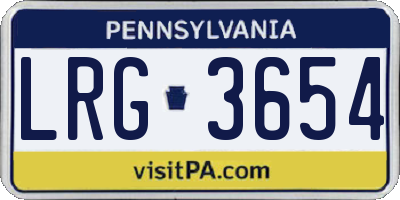 PA license plate LRG3654