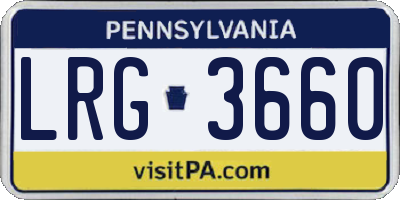 PA license plate LRG3660