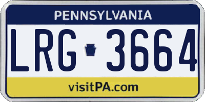 PA license plate LRG3664