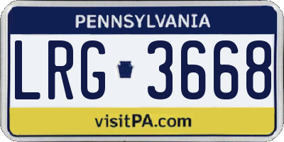PA license plate LRG3668