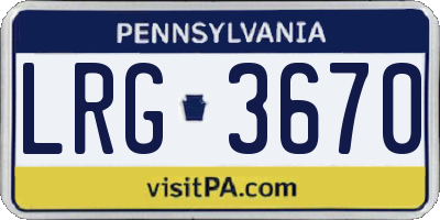 PA license plate LRG3670