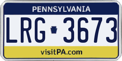 PA license plate LRG3673