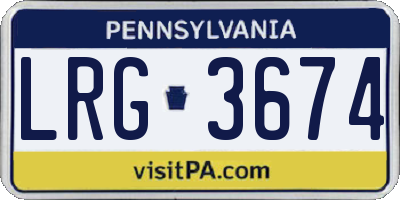 PA license plate LRG3674