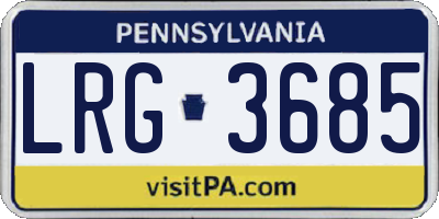 PA license plate LRG3685