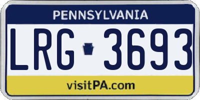 PA license plate LRG3693