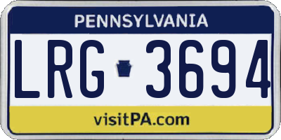 PA license plate LRG3694