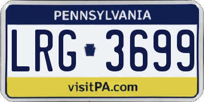 PA license plate LRG3699