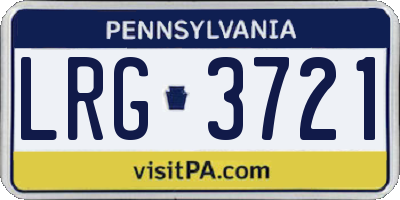 PA license plate LRG3721