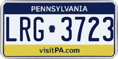PA license plate LRG3723