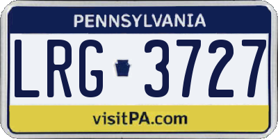 PA license plate LRG3727