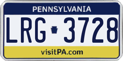 PA license plate LRG3728