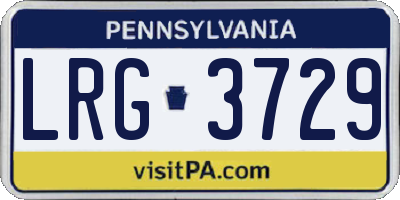 PA license plate LRG3729