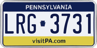 PA license plate LRG3731