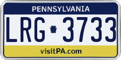 PA license plate LRG3733