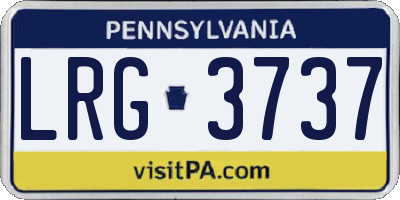 PA license plate LRG3737