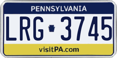 PA license plate LRG3745
