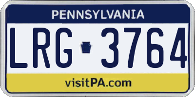 PA license plate LRG3764