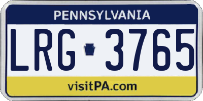 PA license plate LRG3765