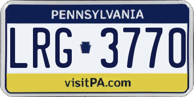PA license plate LRG3770