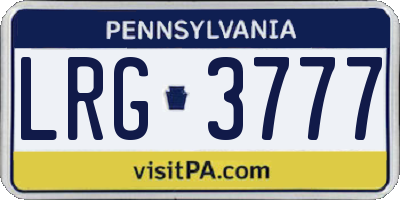 PA license plate LRG3777