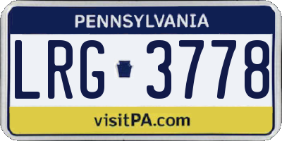 PA license plate LRG3778