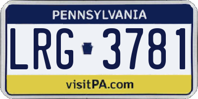 PA license plate LRG3781