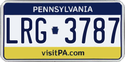 PA license plate LRG3787