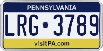 PA license plate LRG3789