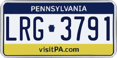 PA license plate LRG3791