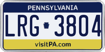PA license plate LRG3804