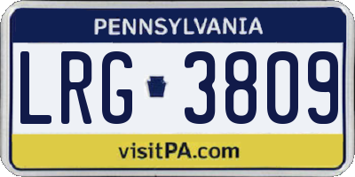 PA license plate LRG3809