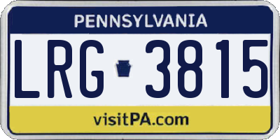 PA license plate LRG3815