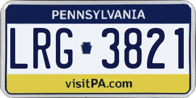 PA license plate LRG3821