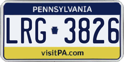PA license plate LRG3826