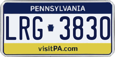 PA license plate LRG3830