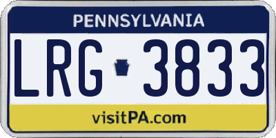 PA license plate LRG3833