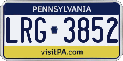 PA license plate LRG3852