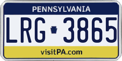 PA license plate LRG3865