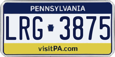 PA license plate LRG3875