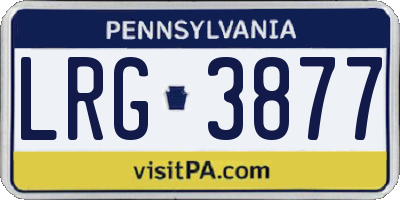 PA license plate LRG3877