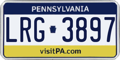 PA license plate LRG3897