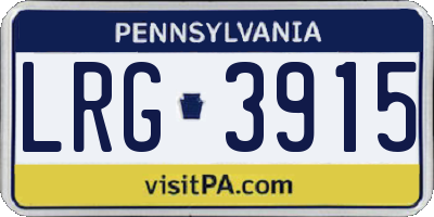 PA license plate LRG3915