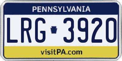 PA license plate LRG3920