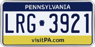 PA license plate LRG3921