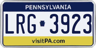 PA license plate LRG3923