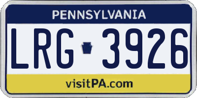 PA license plate LRG3926